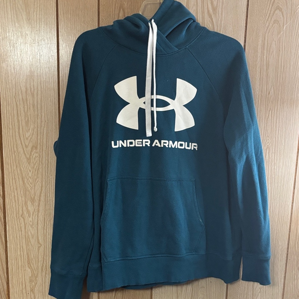 Under Armour Blue Hoodie with White Logo